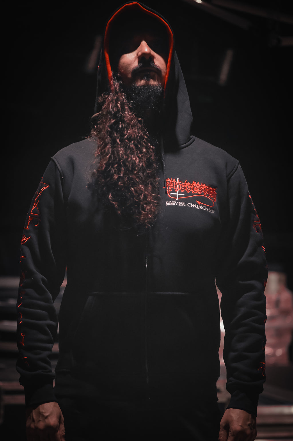 POSSESSED 40 YEARS SEVEN CHURCHES ZIP HOODY - BLACK