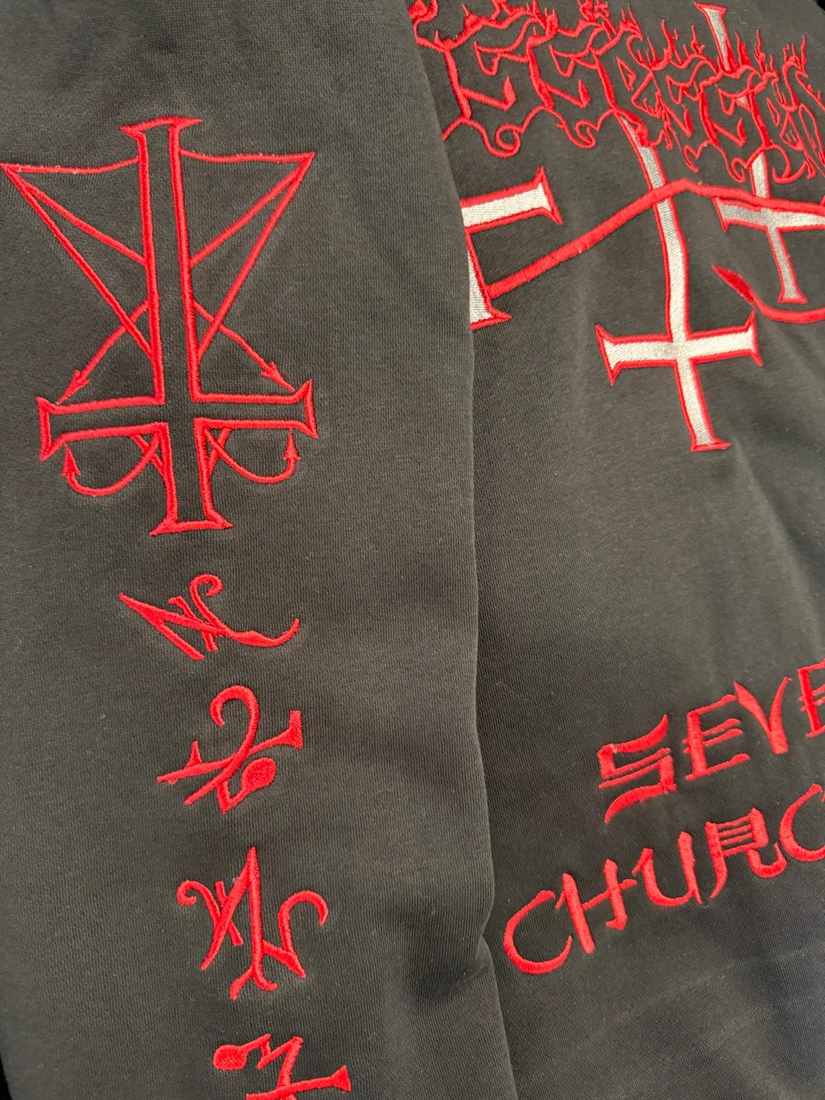POSSESSED 40 YEARS SEVEN CHURCHES ZIP HOODY - BLACK
